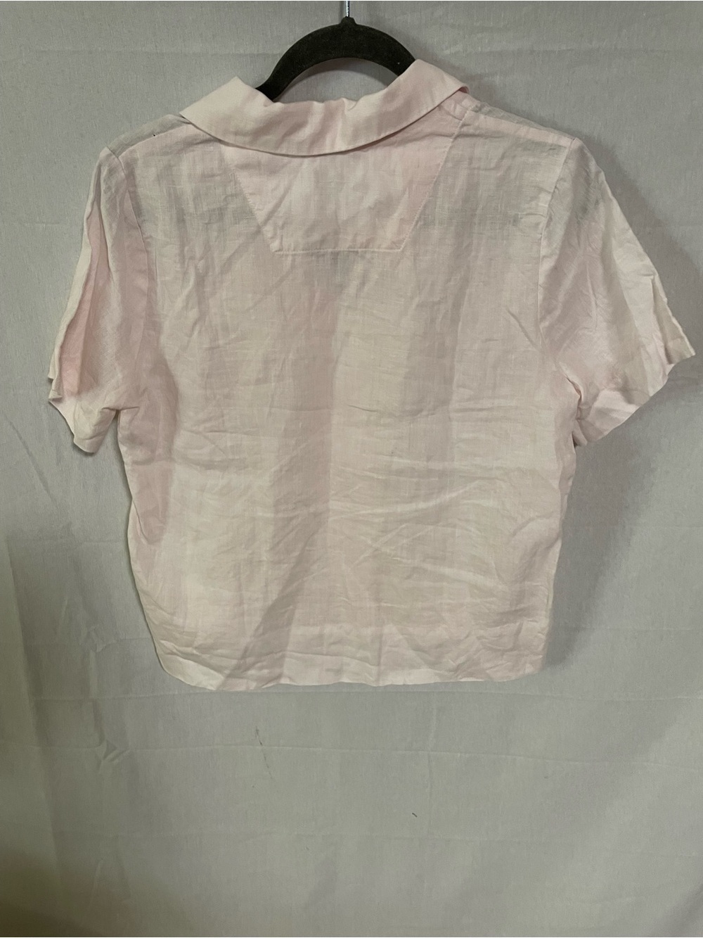 Quince Pale Pink Short-Sleeve Linen-Blend Button Down Shirt - Picture 2 of 5